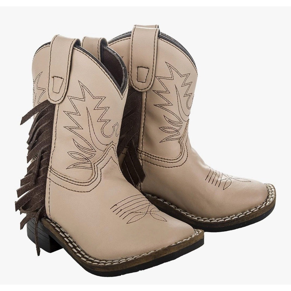 TuffRider Children's Fringe Tan Cowboy Boots 12C